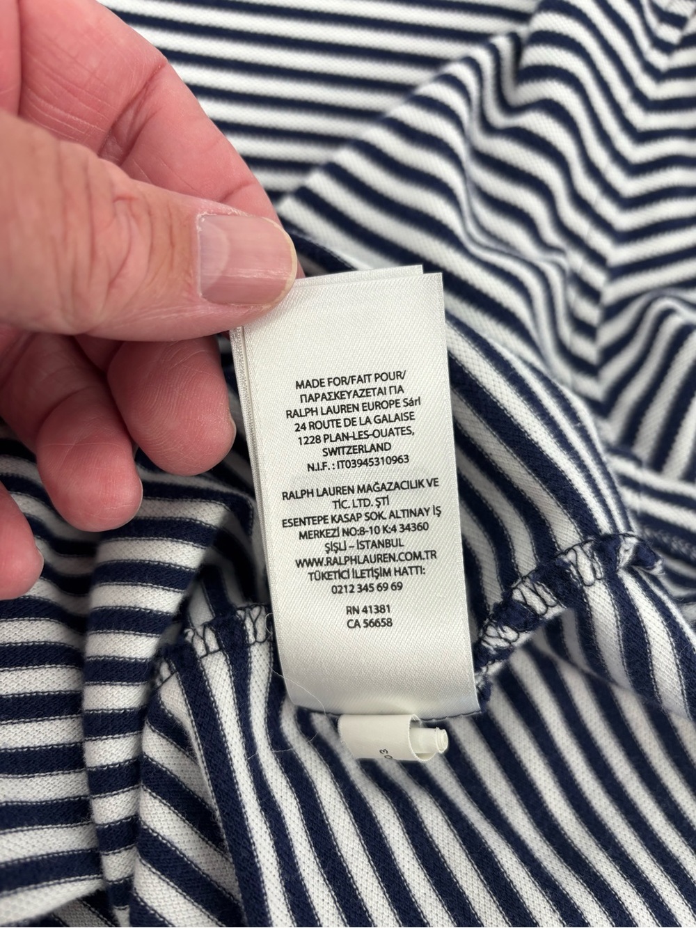 Polo Ralph Lauren Henley Shirt XXL Featherweight Mesh Striped Blue White Cotton - Picture 5 of 10